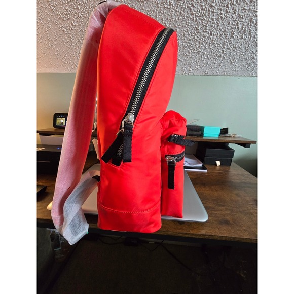 WE-AR4 Packed Nylon Backpack Red Recycled Sustainable Travel School Bag NEW main image 8